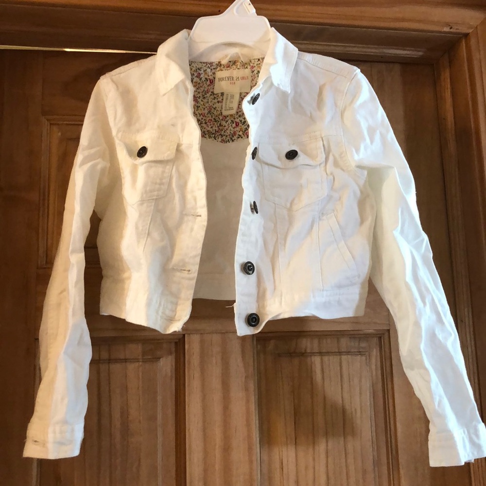Girls white jean jacket